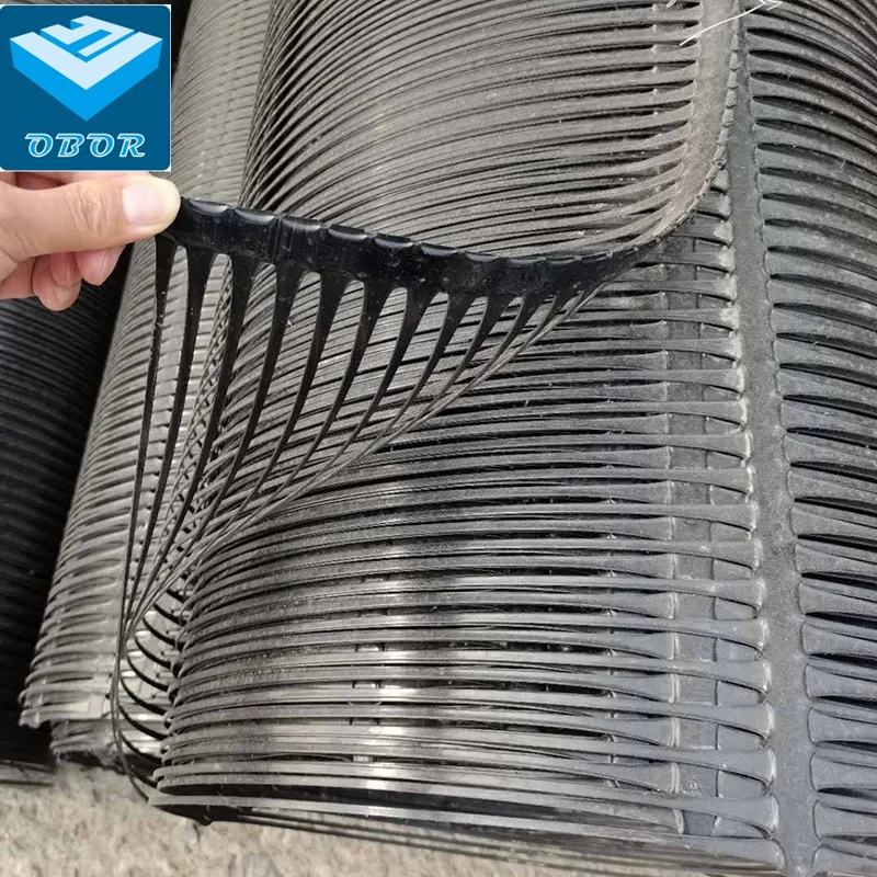High Strength 35kN/m - 200kN/m PP/PE Uniaxial Geogrid for Retaining Wall Reinforcement
