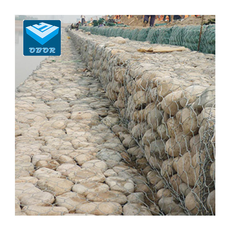 OBOR PVC Coated Gabion Basket Retaining Wall Iron Wire Mesh Security Fence Walls Woven Gabion Net Wire Box 2m*1m*1m Rock Box